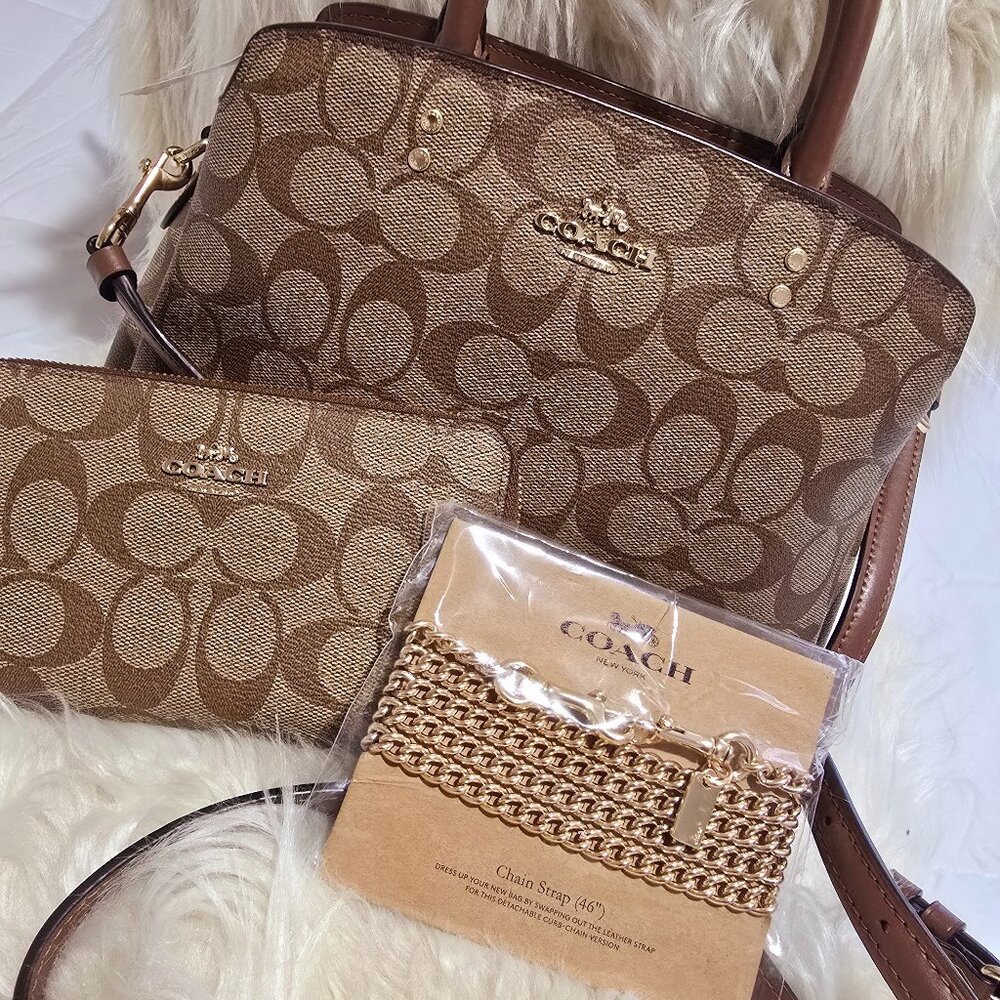 Coach Purse, Wallet, and Chain